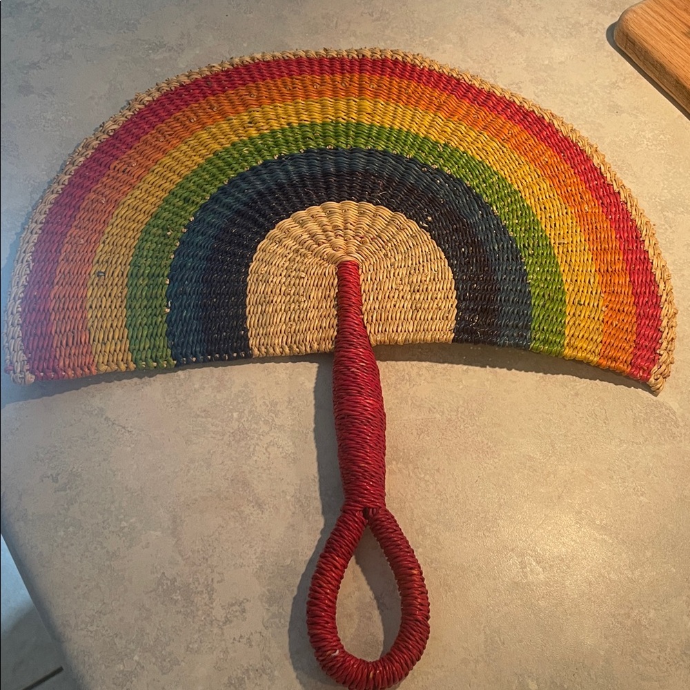 Colorful Rainbow Bolga Fan - Picture 2 of 6